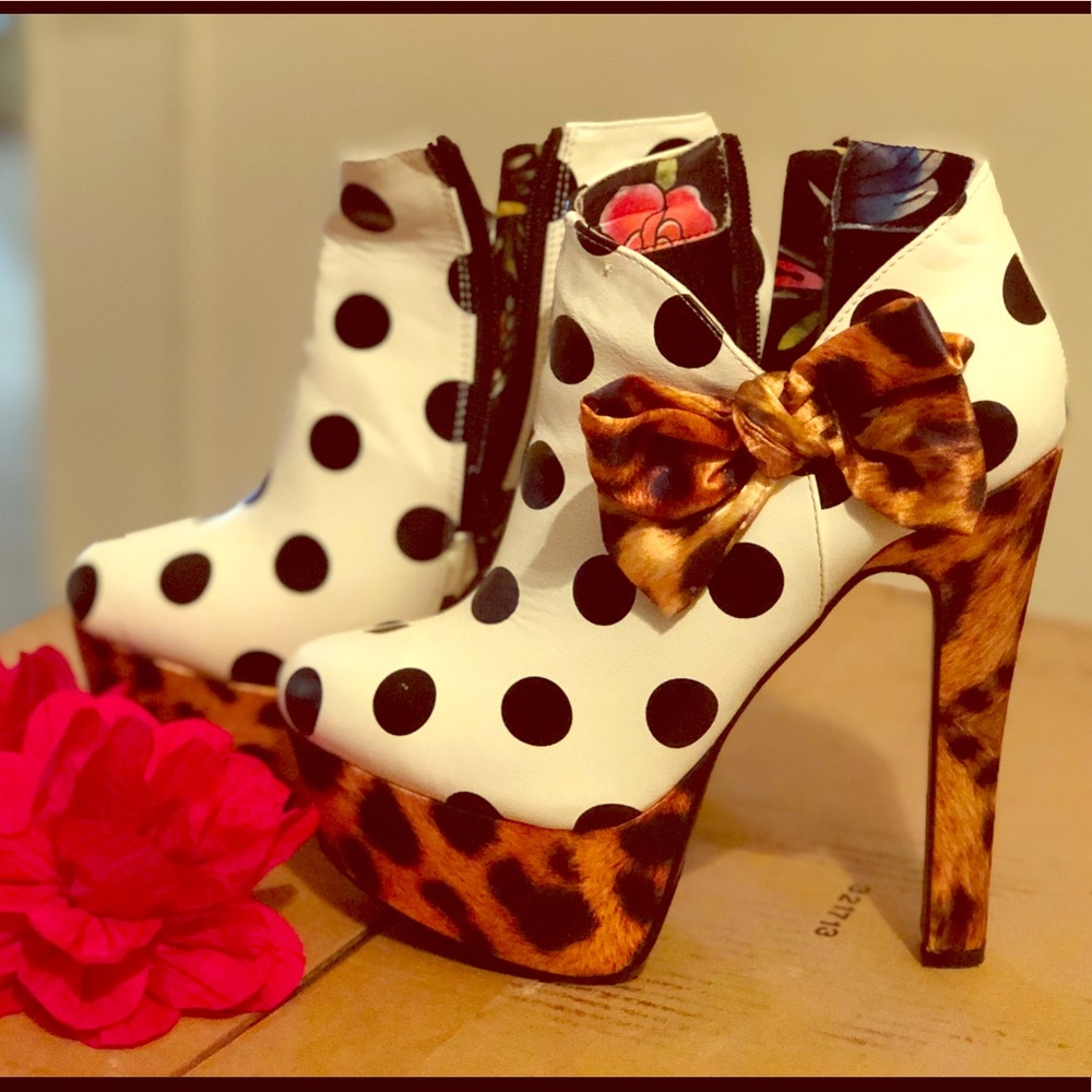 Polka Dot Animal Print Heels